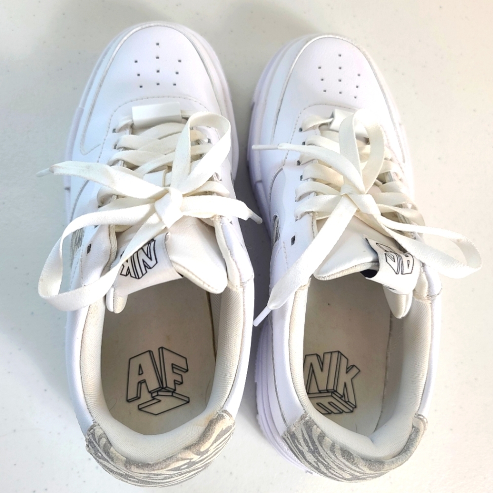 NIKE Air Force 1 White Pixel SE Zebra Sneakers - Picture 7 of 12